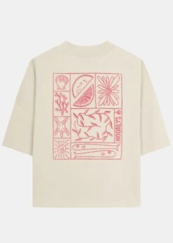 Heavy-T-Shirt ZITRONELLA PearledIvory/FlamingoPink -Noorlys Heavy T Shirt POMELLA PearledIvory FlamingoPink h