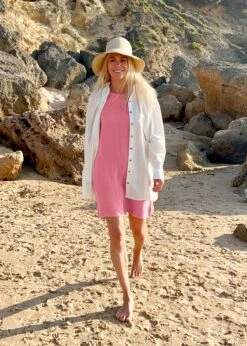 Musselin-Kleid HERMOSA FlamingoPink -Noorlys Musselin Kleid HERMOSA d1