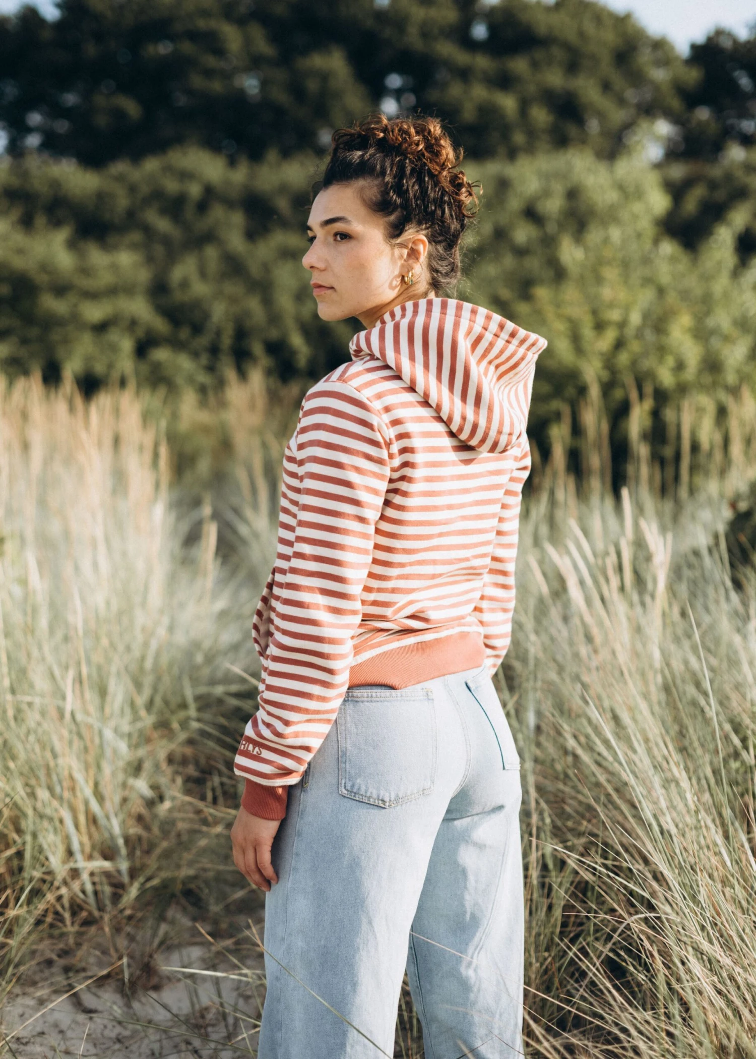 Basic-Hoodie HELENE MahagonyStriped 5 Basic-Hoodie HELENE MahagonyStriped – Bild 5