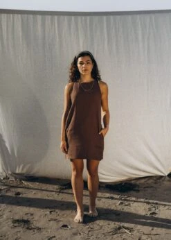 Musselin-Kleid HERMOSA Schokolade