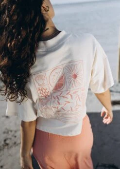 Heavy-T-Shirt ZITRONELLA PearledIvory/FlamingoPink -Noorlys bio sommer maenner frauen strand nachhaltig faire mode bio summer 90