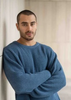 Strickpullover SLICHT DenimBlue 18 Strickpullover SLICHT DenimBlue -Noorlys gemuetlich laessig cool winter kuschlig weich warm 171