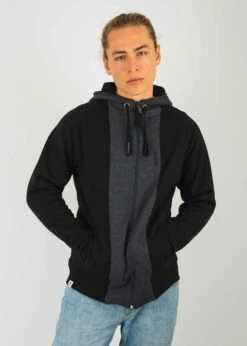 Sweatjacke STRIPPEN Black 28 Sweatjacke STRIPPEN Black -Noorlys nachhaltig bio baumwolle fair produziert men unisex women kuschlig warm weich gemuetlich strippen black anthracite 7