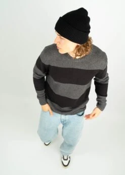 Strickpullover RIFFELT AnthraciteBlackStriped 17 Strickpullover RIFFELT AnthraciteBlackStriped -Noorlys nachhaltig buende menl fair produziert warm kuschlig muetze winter frauen 39 06e964bd a040 4ad7 aa0e b379d272b8d1