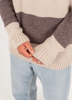 Strickpullover RIFFELT OysterSchokoStriped 12 Strickpullover RIFFELT OysterSchokoStriped -Noorlys sommer nachhaltig faire mode bio summer kleid W25 20