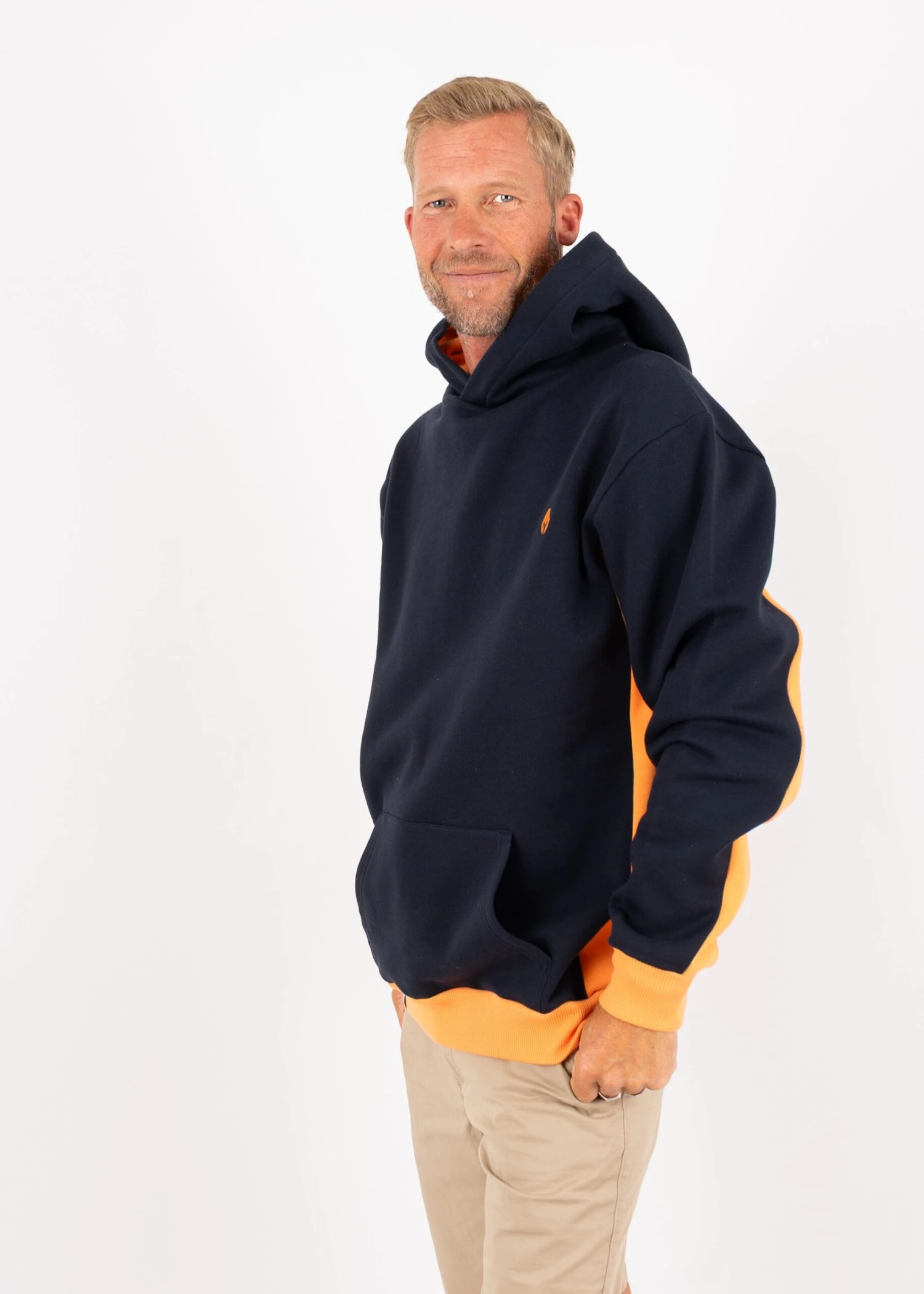Hoodie WILKE Navy/Tangerine 1 Hoodie WILKE Navy/Tangerine