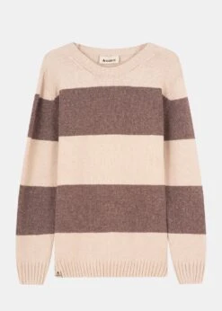 Strickpullover RIFFELT OysterSchokoStriped