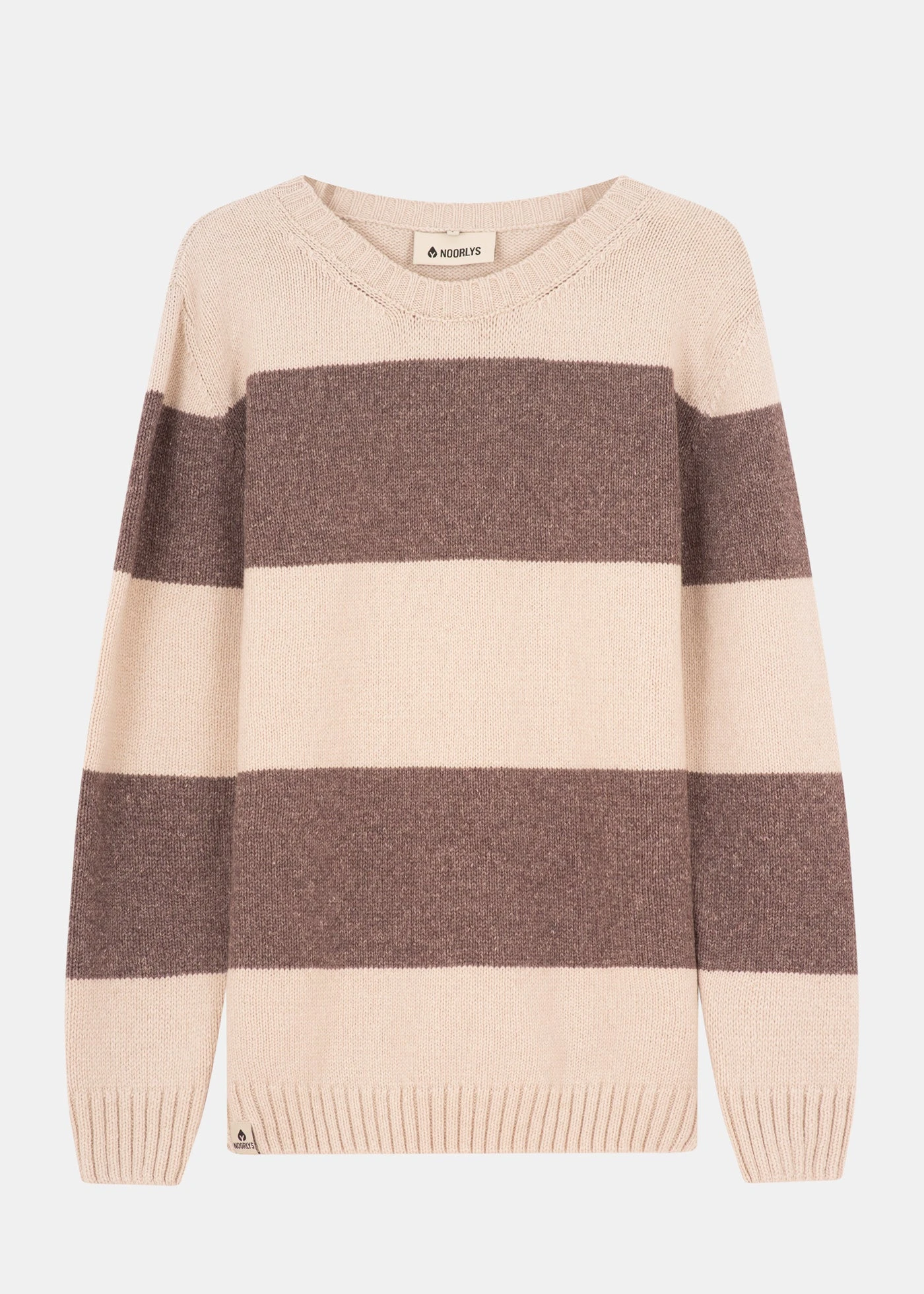 Strickpullover RIFFELT OysterSchokoStriped 1 Strickpullover RIFFELT OysterSchokoStriped