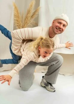 KIDS Strickpullover BÖÖT Beige-DuskPink-Striped -Noorlys summer knit spring bio nachhaltig fair produziert oeko cool schoen men women kleidung neu sommer 11