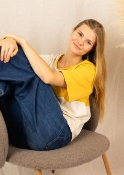 T-Shirt FIERNKANT HoneyGold/PearledIvory 18 T-Shirt FIERNKANT HoneyGold/PearledIvory -Noorlys winter fair studio cozy schoen nachhaltig faire mode bio summer 310